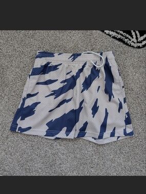 Athletic Mesh Shorts in White & Navy - Women's
